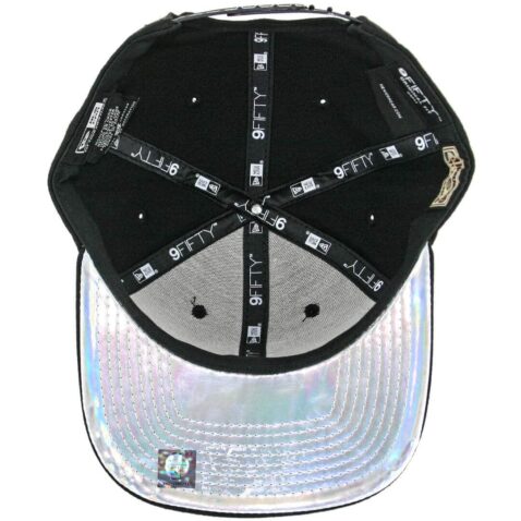 New Era 9Fifty Seattle Supersonics Logo Metallic Snapback Hat, Black - Image 3