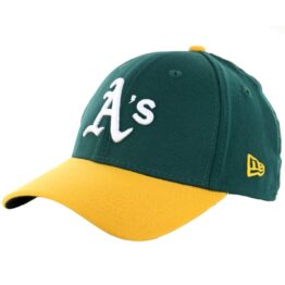 New Era 39Thirty Oakland Athletics Team Classic Stretch Fit Hat, Green/Yellow