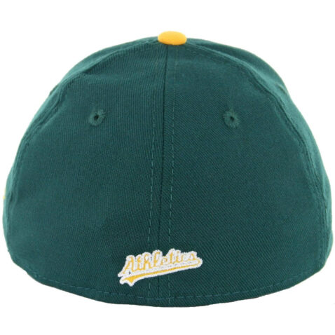 New Era 39Thirty Oakland Athletics Team Classic Stretch Fit Hat, Green/Yellow - Image 2