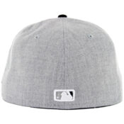 New Era 5950 San Diego Padres 2 Tone Basic Fitted Hat, Heather Grey, Dark Navy, White-Dark Navy-Back