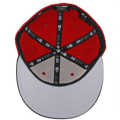 New Era 59Fifty New York Yankees Fitted Hat, Scarlet Red, White