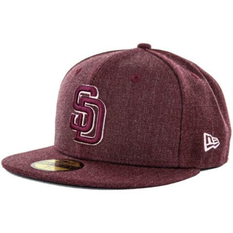 New Era x Billion Creation 5950 San Diego Padres Heather Fitted Hat, Heather Maroon