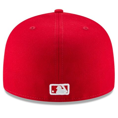 New Era 59Fifty New York Yankees Fitted Hat, Scarlet Red, White