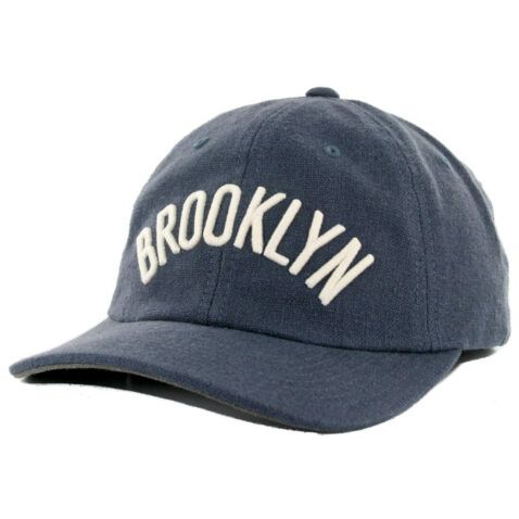 Mitchell & Ness Brooklyn Nets Linen Slouch Navy Snapback Hat