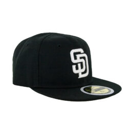 New Era 59Fifty San Diego Padres Youth Fitted Hat Black White