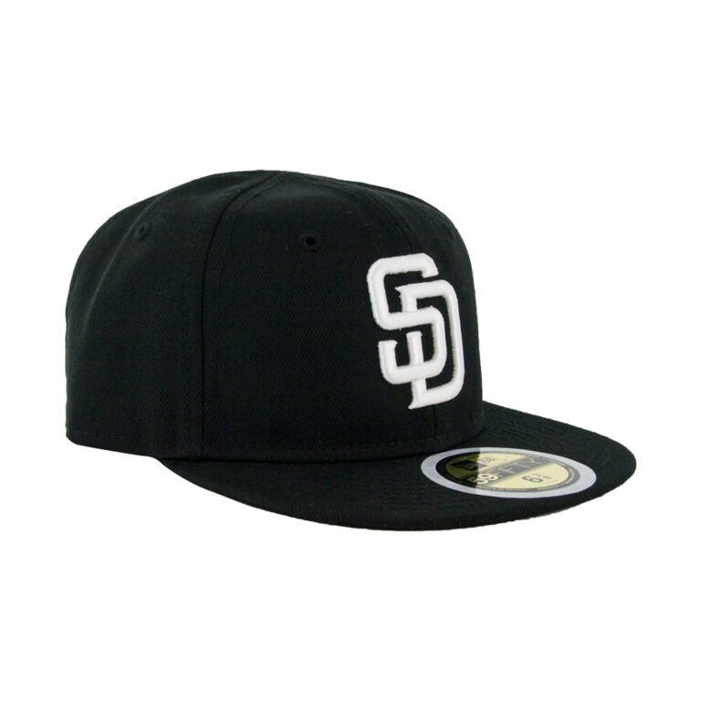 NE MLB Youth SD Padres BK WH 6 3-8 Front Left NE MLB Youth SD Padres BK WH 6 3-8 Front Left