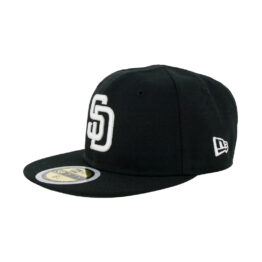 New Era 59Fifty San Diego Padres Youth Fitted Hat Black White
