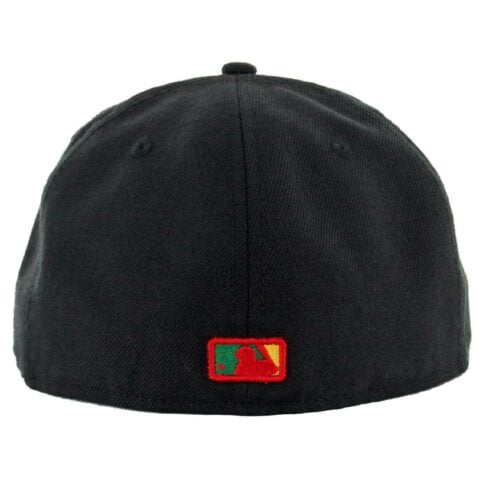 New Era 59Fifty San Diego Padres Black Rasta 2.0 Fitted Hat Red Yellow Green - Image 2