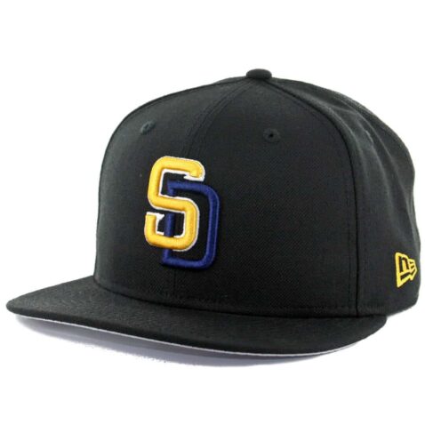 New Era 9Fifty San Diego Padres Black Navy Yellow Snapback Hat