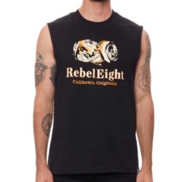 REBEL8 Crushed Muscle Black T-Shirt