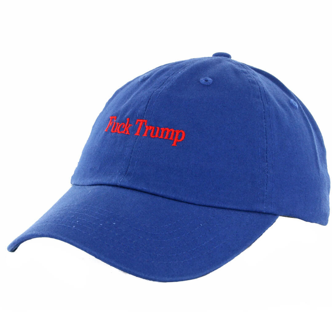 The High Rise Fuck Trump Blue Strapback Hat The High Rise Fuck Trump Blue Strapback Hat