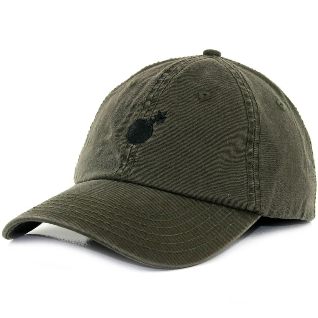The Hundreds Solid Bomb Wash Olive Dad Strapback Hat The Hundreds Solid Bomb Wash Olive Dad Strapback Hat