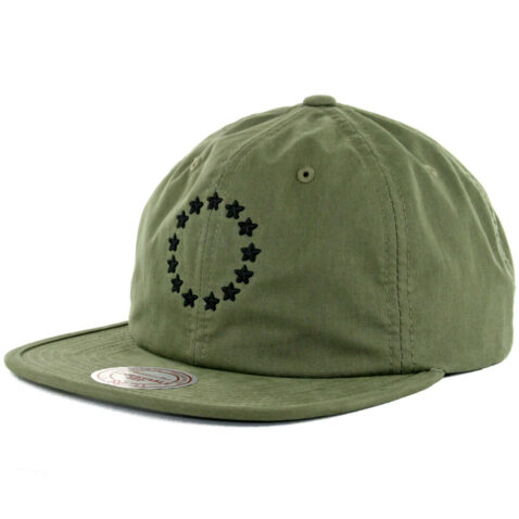 Mitchell & Ness Philadelphia 76ers Low Profile Outdoor Olive Strapback Hat