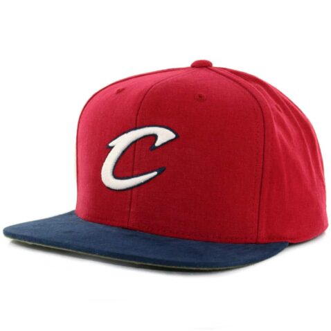 Mitchell & Ness Cleveland Cavaliers Sandy Off White Burgundy Navy Snapback Hat