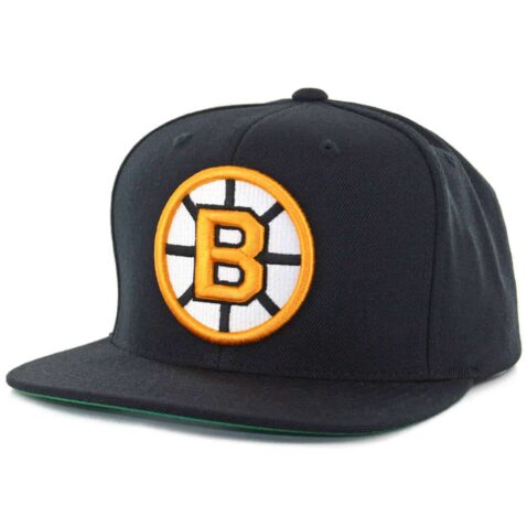 Mitchell & Ness Boston Bruins Vintage Wool Solid Black Snapback Hat