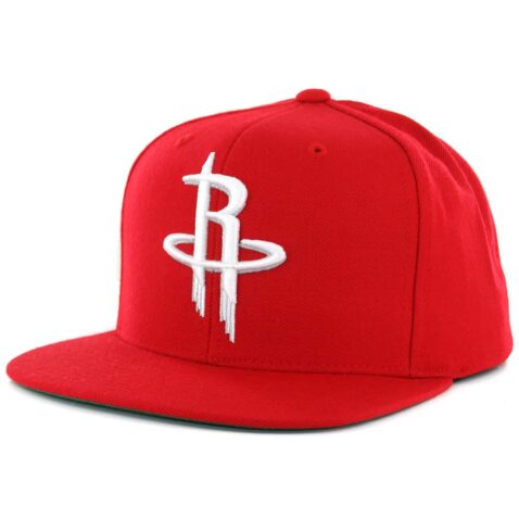 Mitchell & Ness Houston Rockets Wool Solid Red Snapback Hat