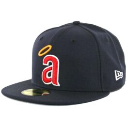 New Era 59Fifty California Angels Cooperstown 1971 Small A Halo logo Fitted Hat Navy