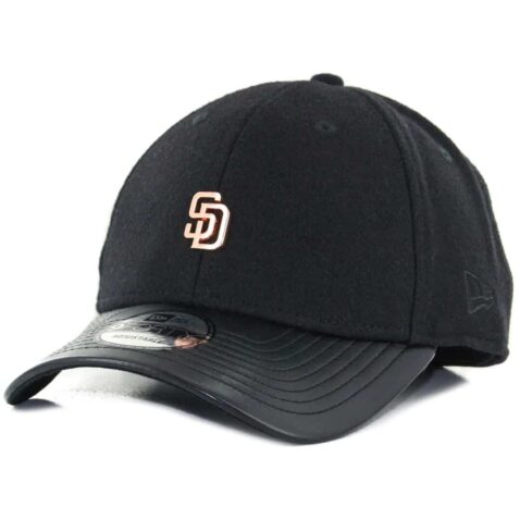 New Era x Billion Creation 9Forty San Diego Padres Metal Micro Logo Strapback Hat Black Rose