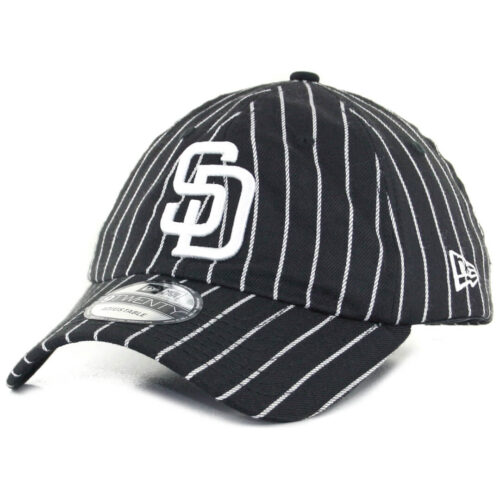 New Era x Billion Creation 9Twenty San Diego Padres Pinstripe Strapback Hat Black White