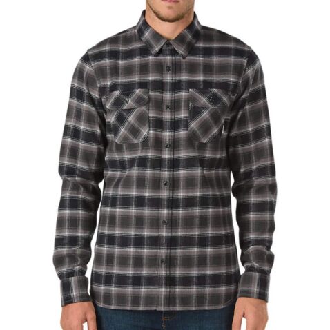 Vans Banfield Flannel Shirt Black New Charcoal