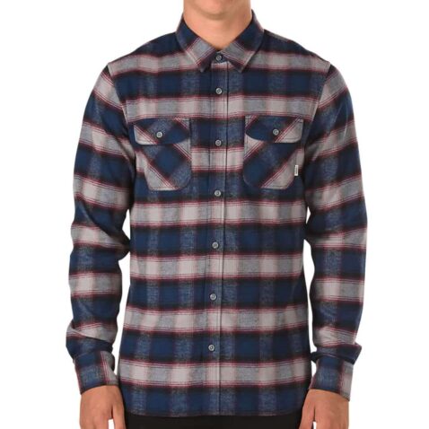 Vans Banfield Flannel Shirt Dress Blue Frost Grey