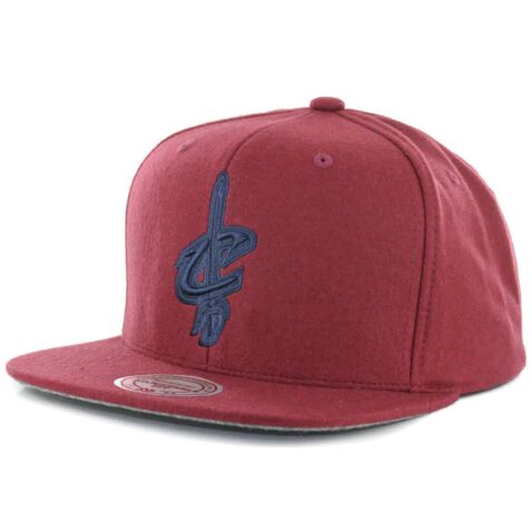 Mitchell & Ness Cleveland Cavaliers Melton Proper Snapback Hat Light Burgundy