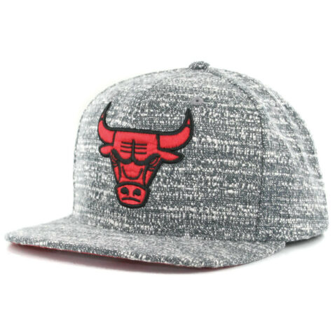 Mitchell & Ness Chicago Bulls Grey Noise Snapback Hat Grey