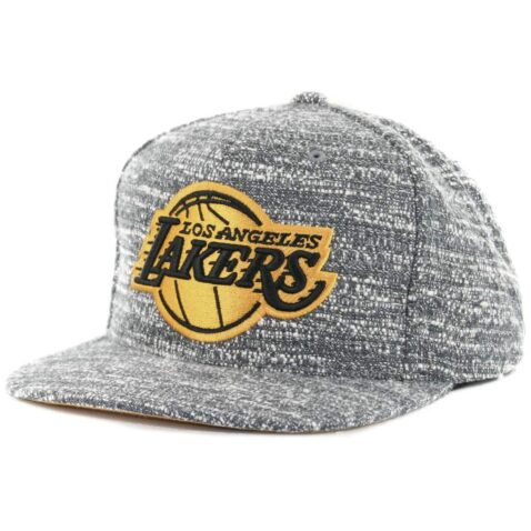 Mitchell & Ness Los Angeles Lakers Grey Noise Snapback Hat Grey