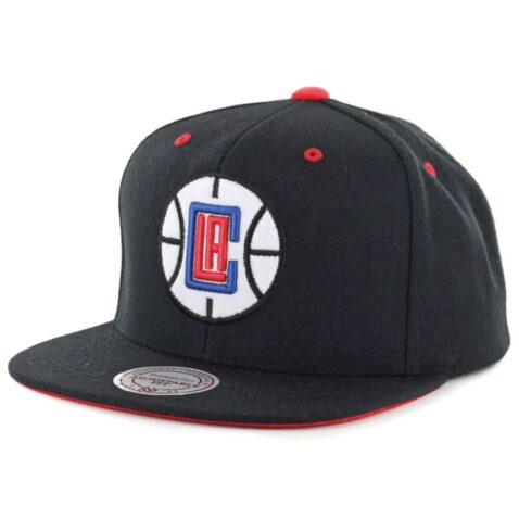 Mitchell & Ness Los Angeles Clippers Solid Velour Snapback Hat Black