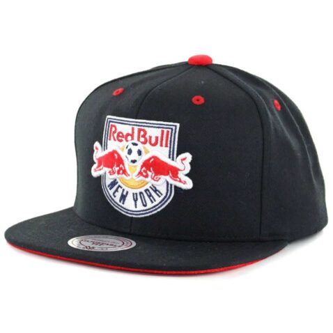 Mitchell & Ness New York Red Bulls Solid Velour Snapback Hat Black