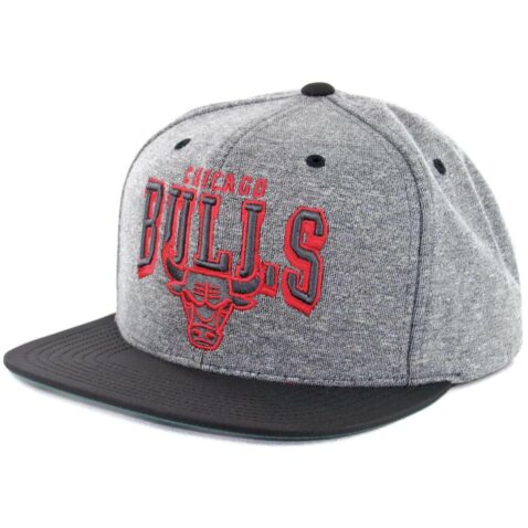 Mitchell & Ness Chicago Bulls PU Nubuck 2 T Snapback Hat Grey Black