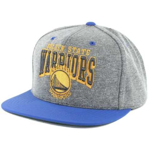 Mitchell & Ness Golden State Warriors PU Nubuck 2 T Snapback Hat Grey Royal Blue