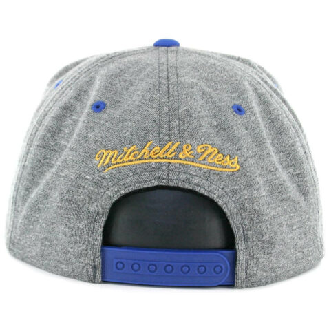 Mitchell & Ness Golden State Warriors PU Nubuck 2 T Snapback Hat Grey Royal Blue