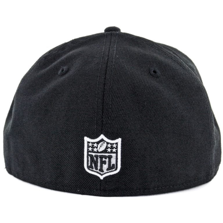 New Era 59Fifty Oakland Raiders Black White Fitted Hat-Back New Era 59Fifty Oakland Raiders Black White Fitted Hat-Back