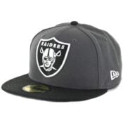New Era 59Fifty Oakland Raiders Dark Graphite Black Fitted Hat