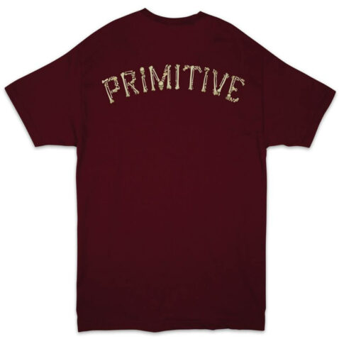 Primitive Bone Type T-Shirt Burgundy