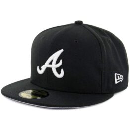 New Era 59Fifty Atlanta Braves Fitted Black White Hat