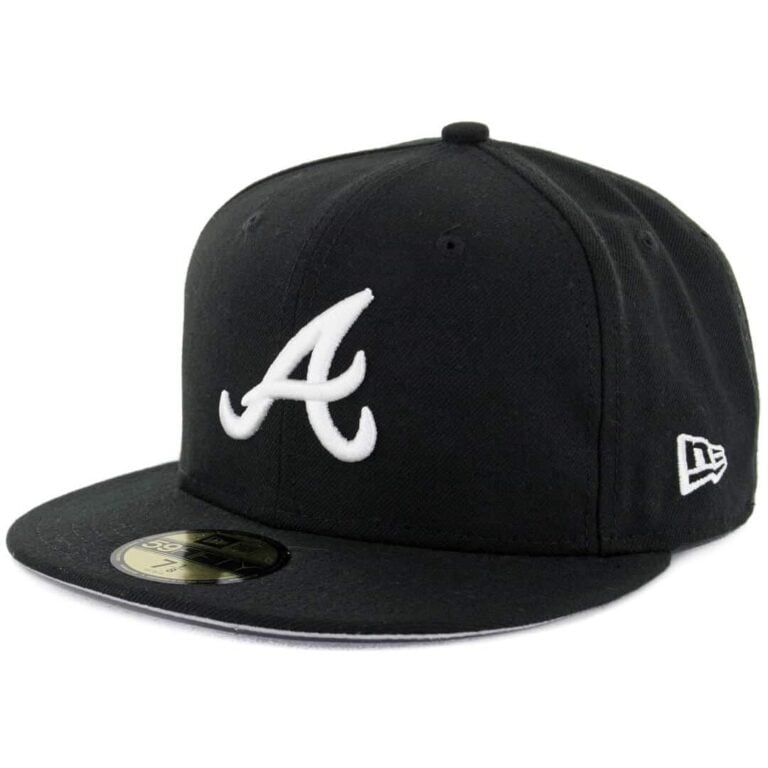 New Era 59Fifty Atlanta Braves Fitted Black, White Hat