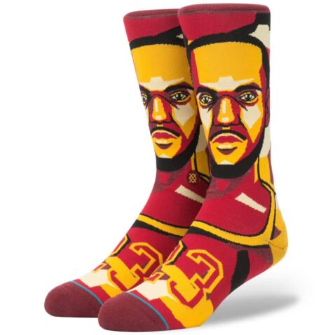 Stance Mosaic Lebron Socks Burgundy