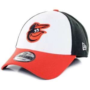 New Era 9Forty Baltimore Orioles The League Home Strapback Hat White Black Orange