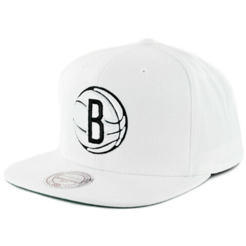 Mitchell & Ness Brooklyn Nets Wool Solid 2 Snapback Hat White