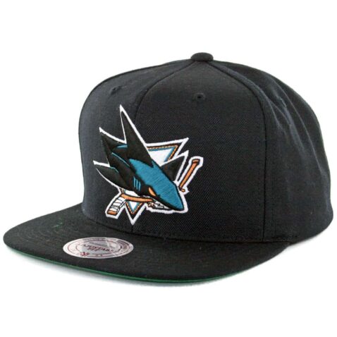 Mitchell & Ness San Jose Sharks Wool Solid Snapback Hat Black