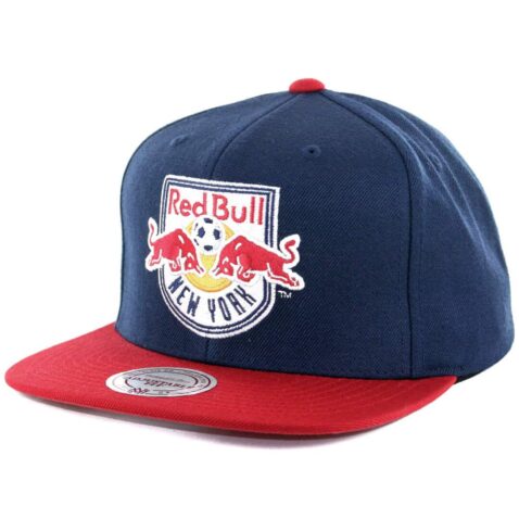 Mitchell & Ness New York Red Bulls Team Solid 3 Snapback Hat Navy Red
