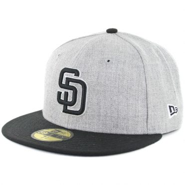 New Era 59Fifty San Diego Padres Two Tone Basic Fitted Hat Heather Grey Black White