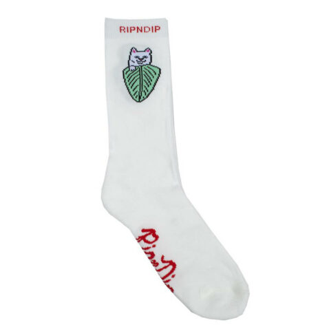 Rip N Dip Nermal Leaf Socks Off White