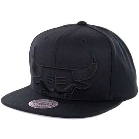 Mitchell & Ness Chicago Bulls Cropped XL Logo Snapback Hat Black