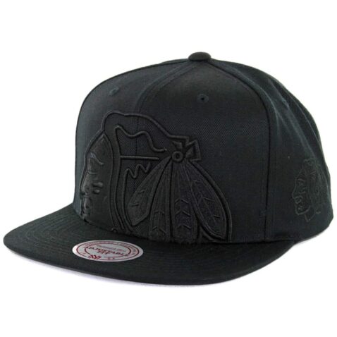 Mitchell & Ness Chicago Blackhawks Cropped XL Logo Snapback Hat Black