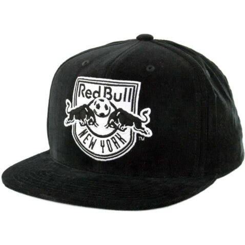 Mitchell & Ness New York Red Bulls Bottom Line Logo Snapback Hat Black
