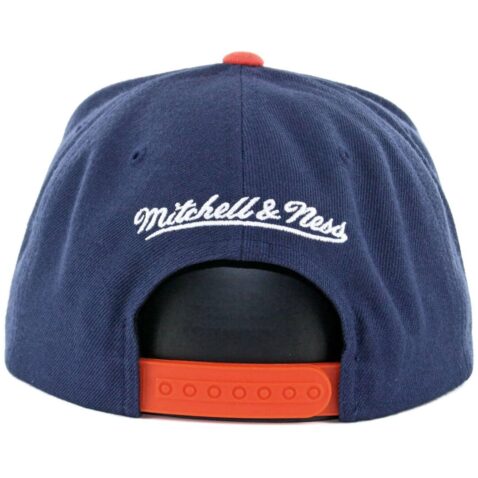 Mitchell & Ness Golden State Warriors XL Logo Two Tone Snapback Hat Navy Orange