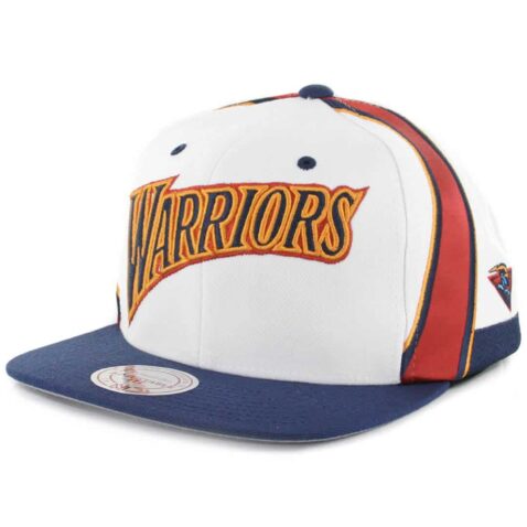 Mitchell & Ness Golden State Warriors Team Short Two Tone Snapback Hat White Navy